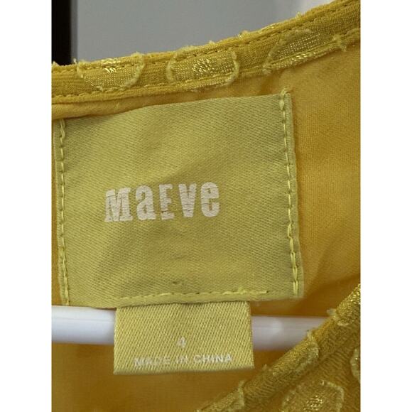 Maeve Women’s Blouse Top Button-Front Yellow Size 4 - Picture 3 of 3